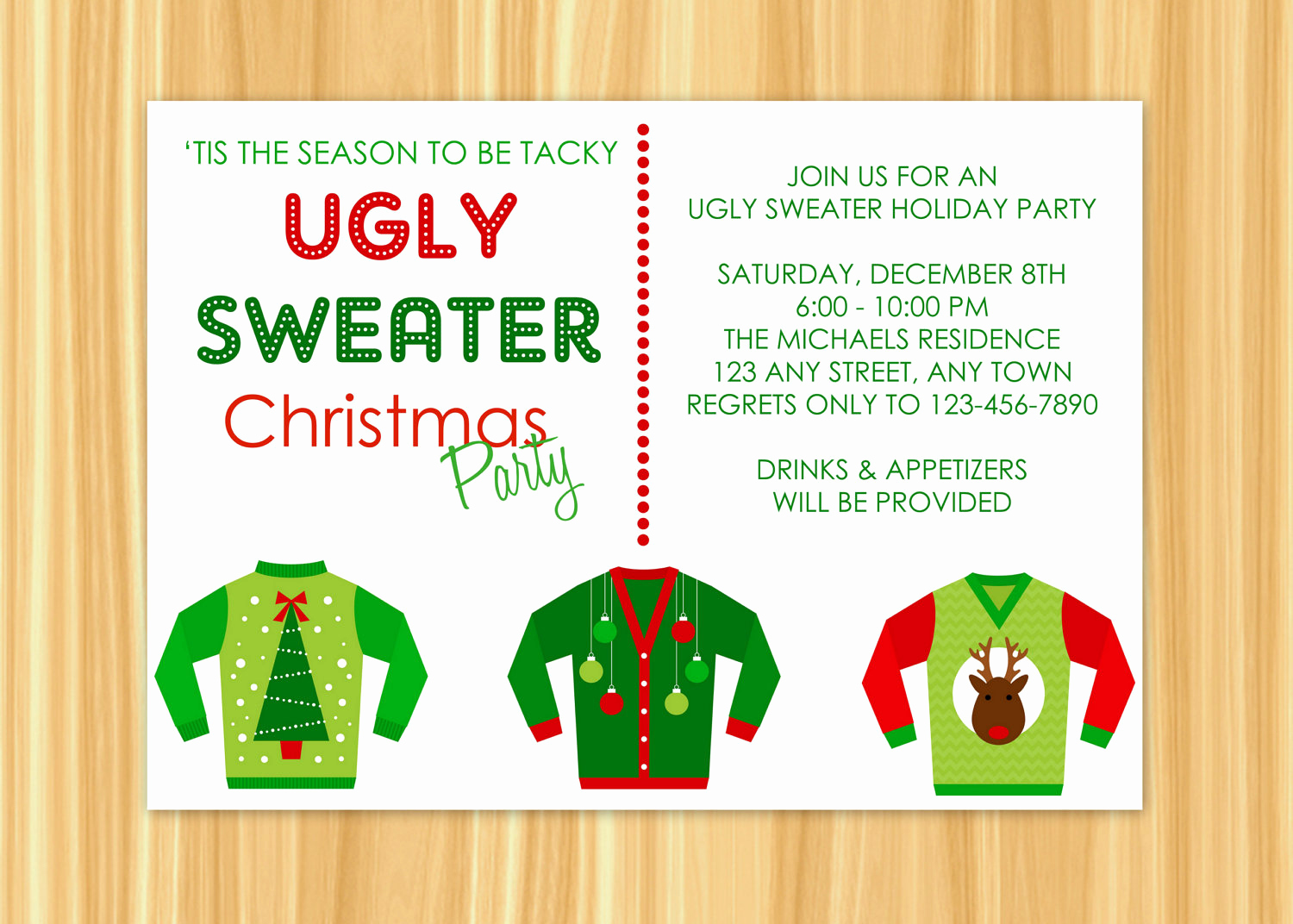 Ugly Sweater Christmas Party Invitation Unique Ugly Sweater Invitation Ugly Sweater Holiday Party