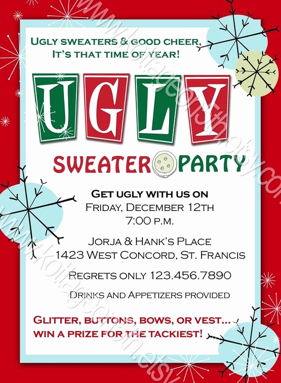 Ugly Sweater Contest Invitation Best Of Ugly Sweater Party Printable Digital Invitation File