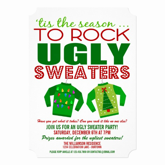 Ugly Sweater Contest Invitation Lovely Festive Ugly Christmas Sweaters Party Invitation