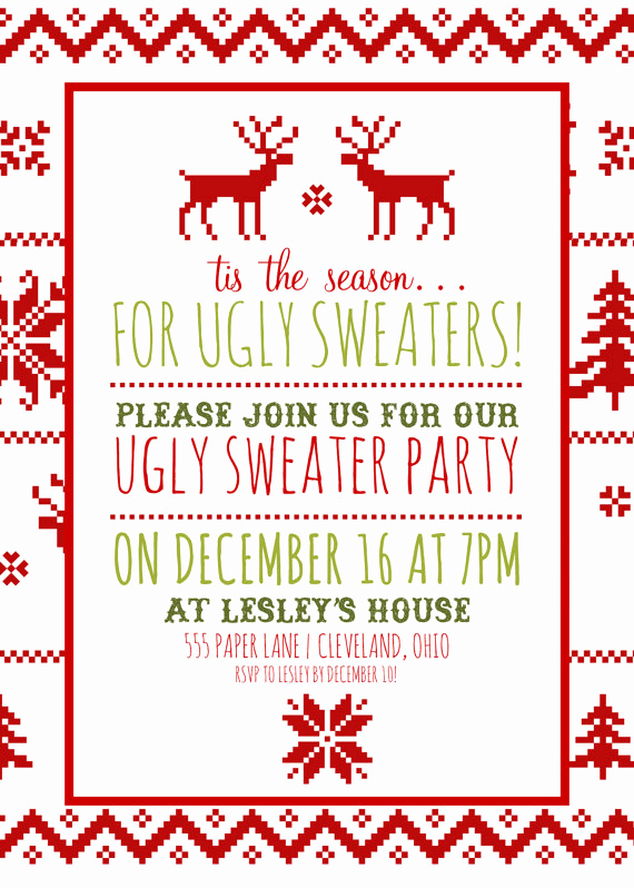 Ugly Sweater Invitation Ideas Awesome 50 Ugly Christmas Sweater Party Ideas Oh My Creative