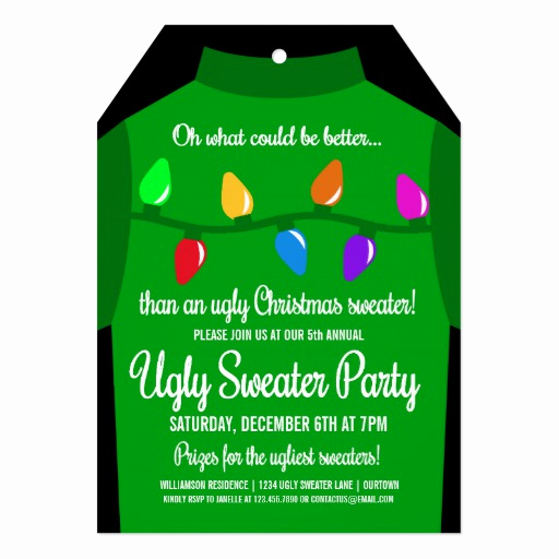 Ugly Sweater Invitation Template Elegant Funny Ugly Christmas Sweater Party Invitation