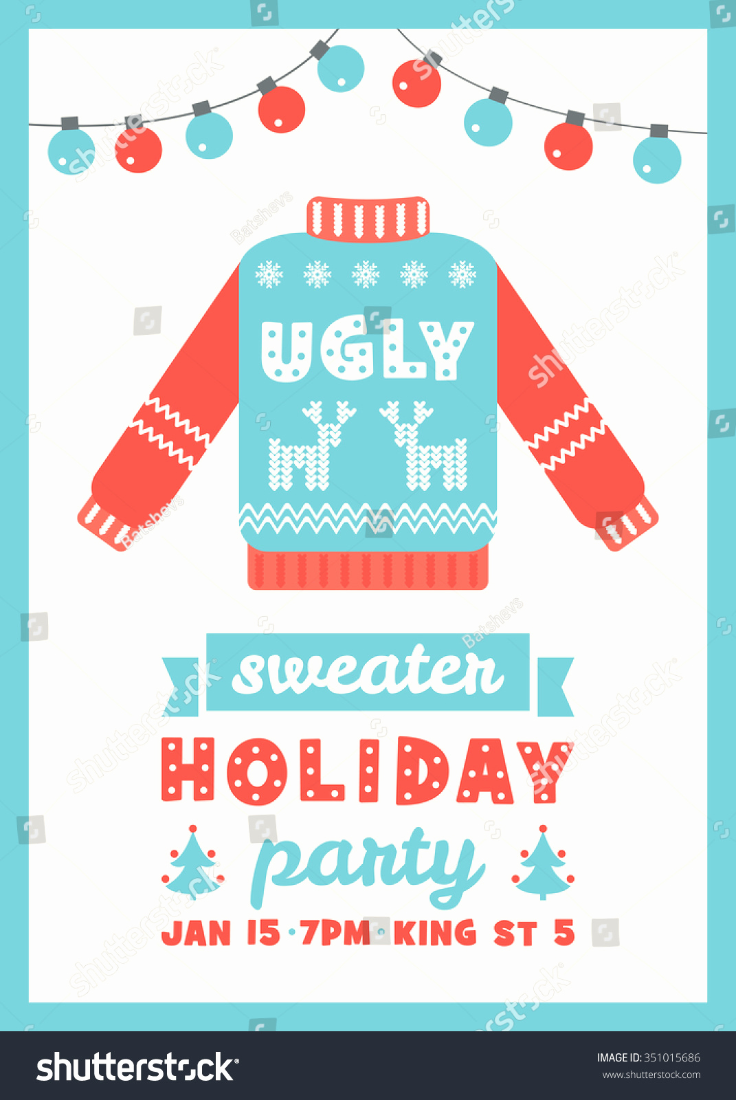 Ugly Sweater Invitation Template Free Awesome Ugly Sweater Holiday Party Invitation Card Template Stock