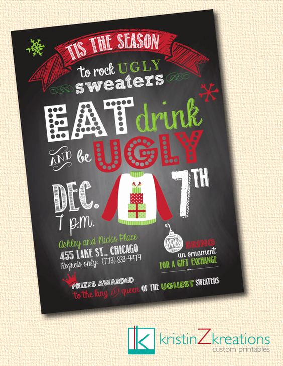 Ugly Sweater Party Invitation Elegant Ugly Sweater Party Invitations
