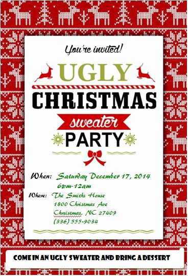 Ugly Sweater Party Invitation Free Best Of Ugly Christmas Sweater Party Ideas the Ultimate Guide