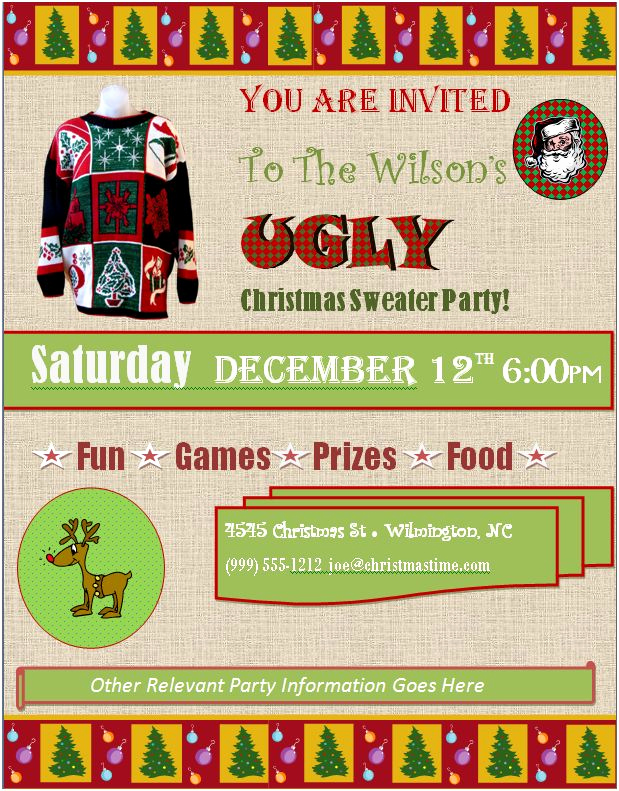 Ugly Sweater Party Invitation Free Fresh Ugly Christmas Sweater Party Invitations Free Downloads