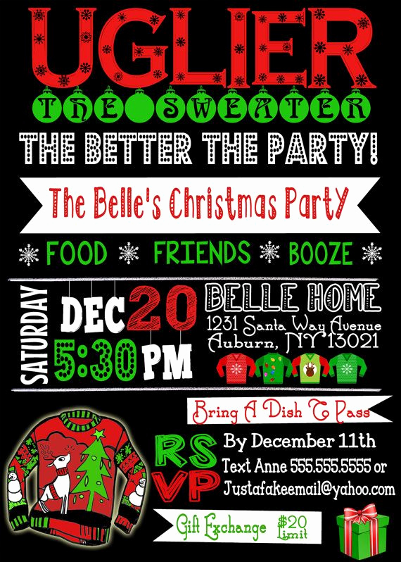 Ugly Sweater Party Invitation Free Inspirational Note This is for A Digital File Only Nothing Will Be