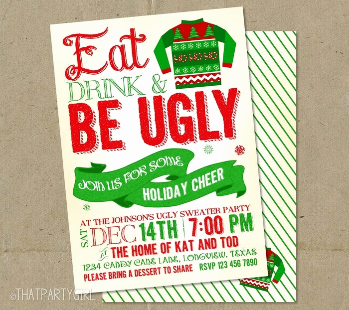 Ugly Sweater Party Invitation Free New Ugly Sweater Invitations Christmas Party Diy