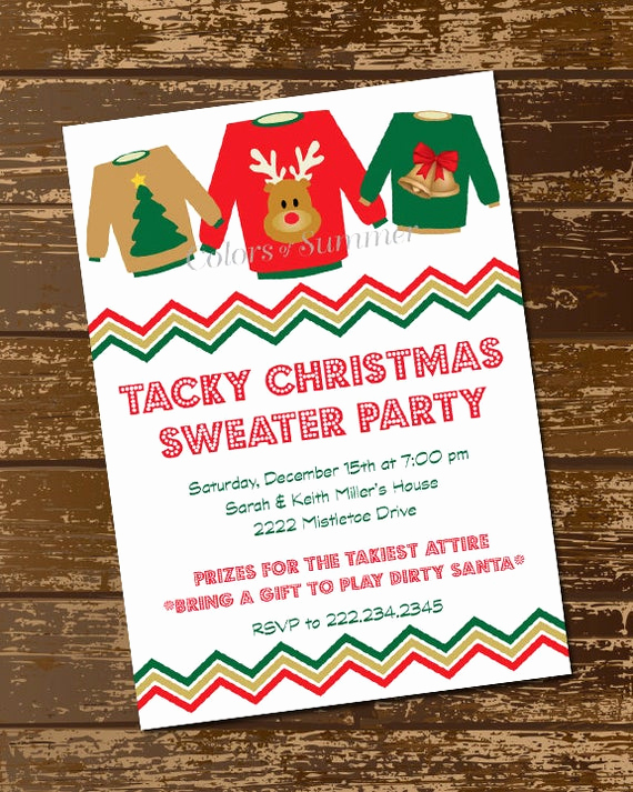 Ugly Sweater Party Invitation Inspirational Tacky Christmas Sweater Invitation Tacky Christmas Party