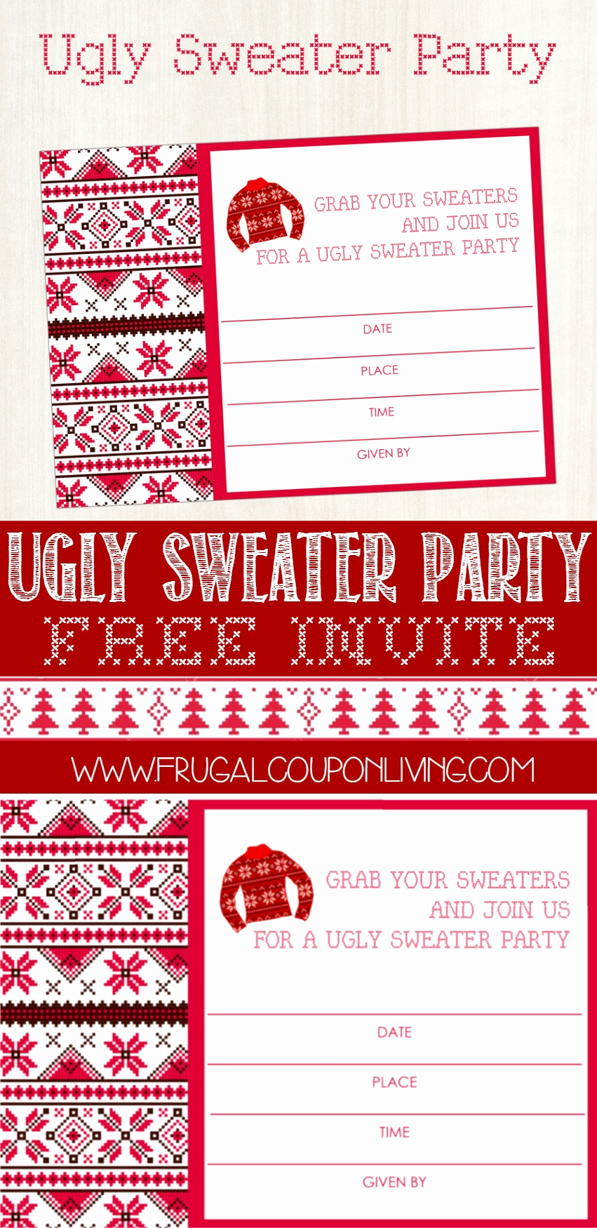 Ugly Sweater Party Invitation New Free Ugly Sweater Party Invite Printable