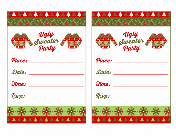 Ugly Sweater Party Invitation New Free Ugly Sweater Party Printables