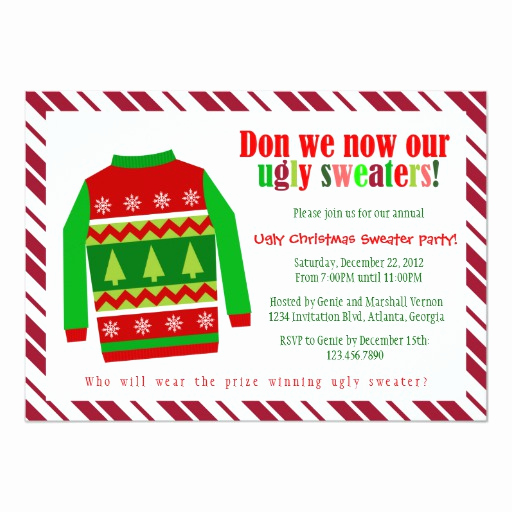 Ugly Sweater Party Invitation New Ugly Christmas Sweater Christmas Party Invitation