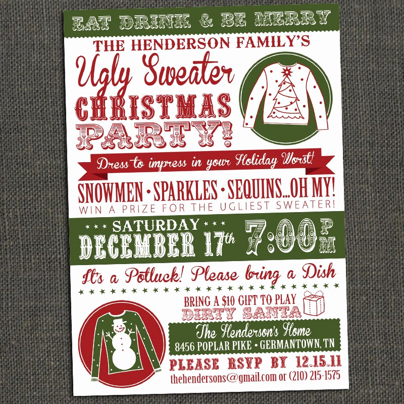 Ugly Sweater Party Invitation New Ugly Sweater Party Invitations