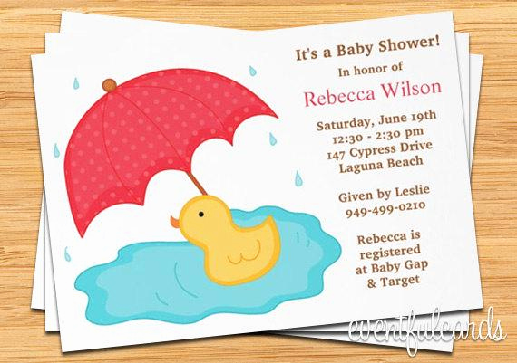 Umbrella Baby Shower Invitation Fresh Duck Umbrella Baby Shower Invitation