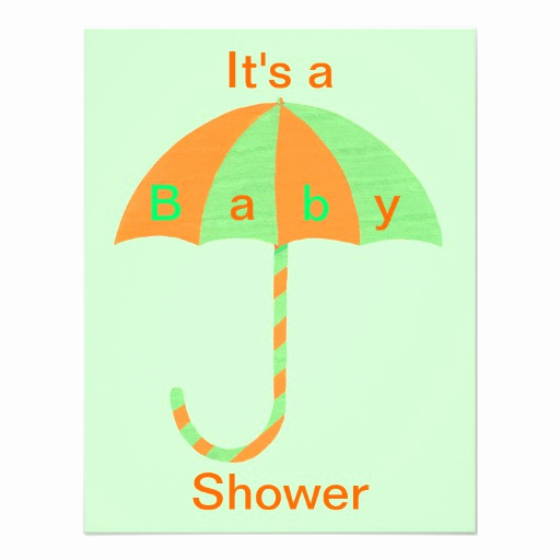 Umbrella Baby Shower Invitation Inspirational orange and Green Umbrella Baby Shower Invitations 4 25&quot; X