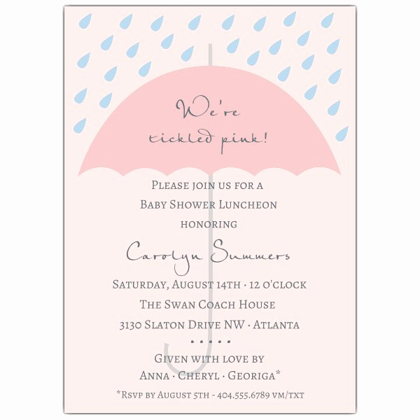 Umbrella Baby Shower Invitation New Delicate Umbrella Pink Baby Shower Invitations