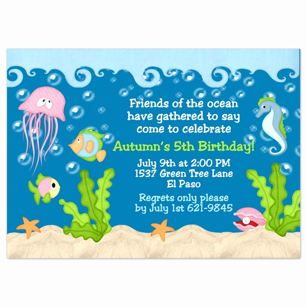 Under the Sea Invitation Template Awesome Under the Sea Birthday Invitations Wording
