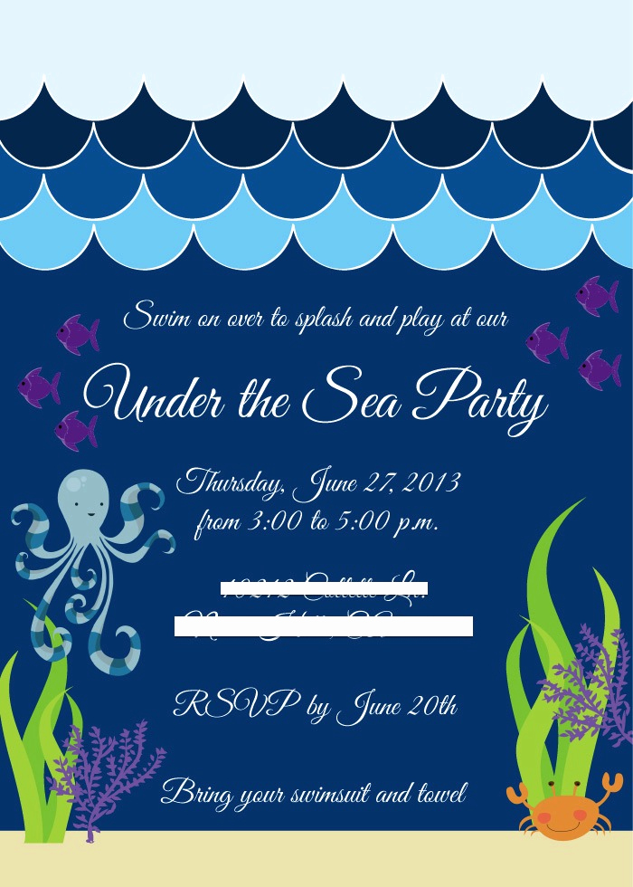 Under the Sea Invitation Template Beautiful Under the Sea Water Party Smash Cake