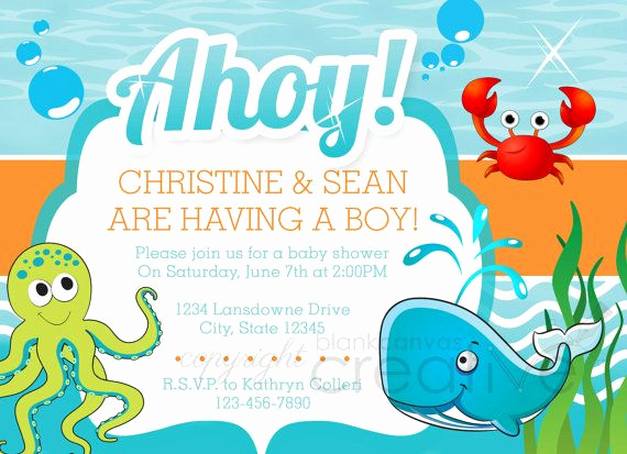 Under the Sea Invitation Templates Best Of Diy Baby Shower Invitation Under the Sea Template