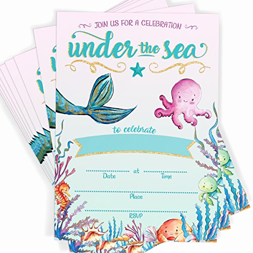 Under the Sea Invitation Wording Beautiful Under the Sea Invitations Amazon