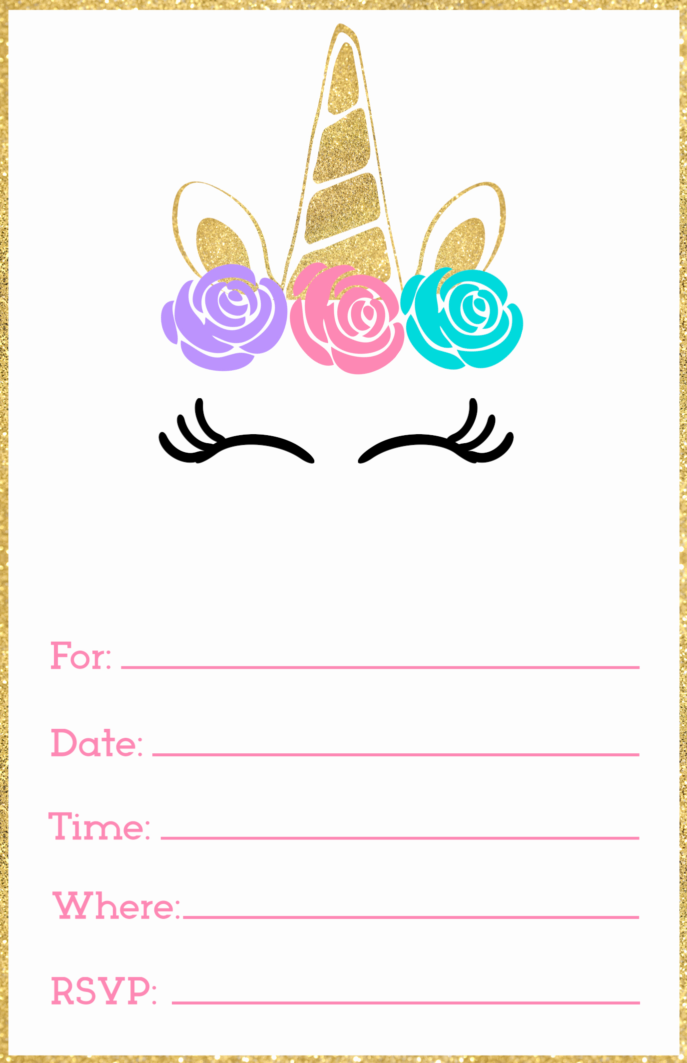 Unicorn Birthday Invitation Template Awesome Free Printable Unicorn Invitations Template Paper Trail