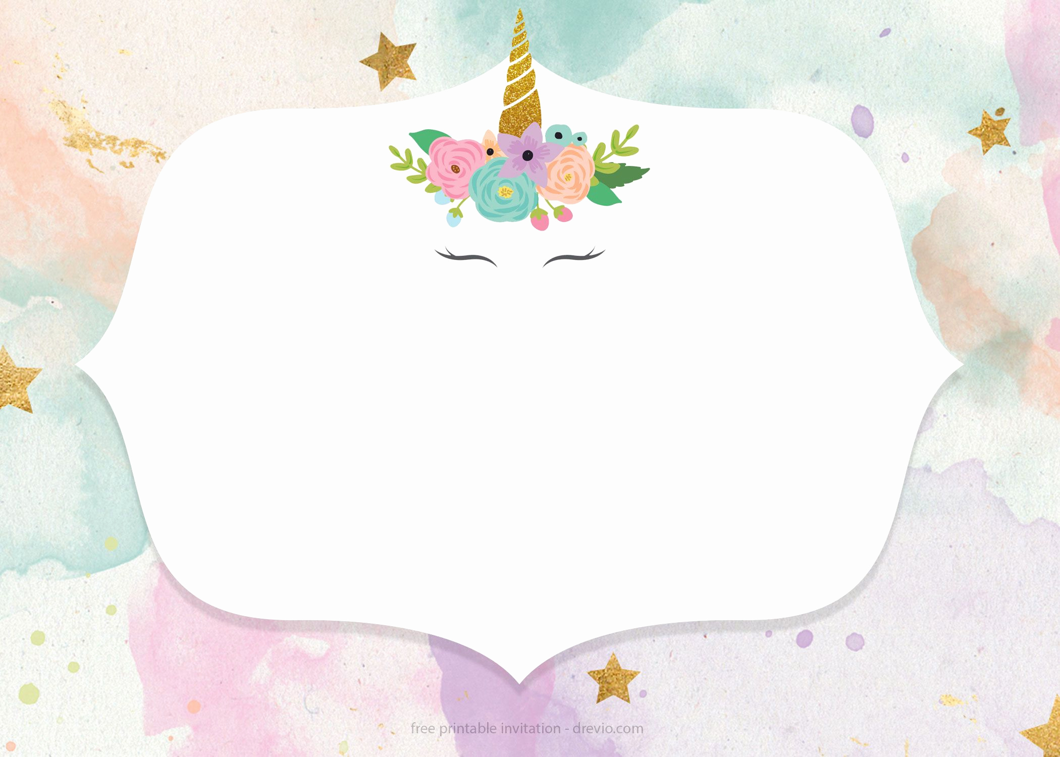Unicorn Birthday Invitation Templates Awesome Free Whimsical Pastel Unicorn Birthday Invitation