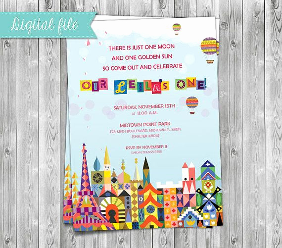 Unique Party Invitation Ideas Beautiful Diy Printable Pdf It S A Small World Birthday by