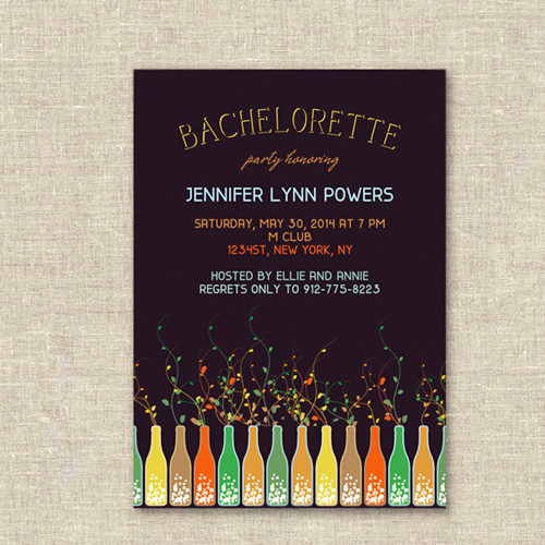 Unique Party Invitation Ideas Elegant Unique Wine themed Colorful Bachelorette Party Invites