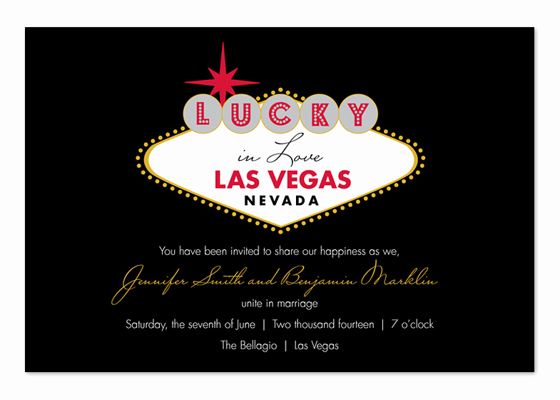 Vegas themed Invitation Templates Beautiful Lucky In Las Vegas Wedding Invitations by Invitation