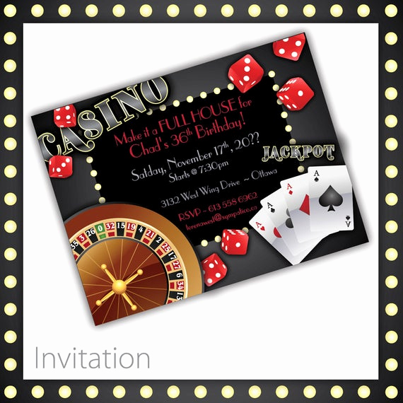 Vegas themed Invitation Templates Luxury Casino Invitations Casino Night Casino Birthday