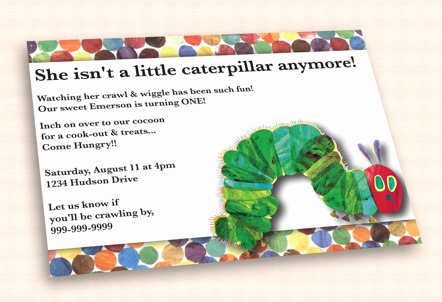 Very Hungry Caterpillar Invitation Template Unique Very Hungry Caterpillar Birthday Invitation by Cuttlefishg