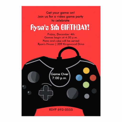 Video Game Wedding Invitation Beautiful Ryan S Video Game Party 5x7 Paper Invitation Card