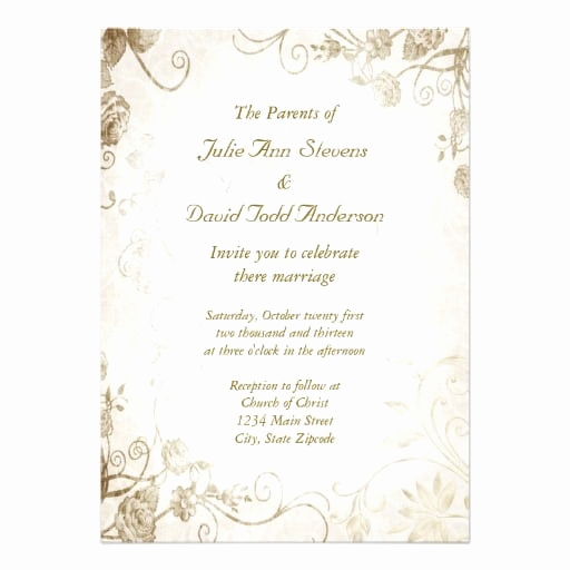 Vintage Wedding Invitation Templates Elegant Vintage Wedding Invitation Template