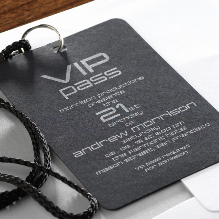 vip pass invitation unassembled