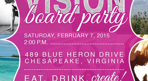 Vision Board Party Invitation Elegant Vision Board Party Invitation by Auroragraphicstudio On