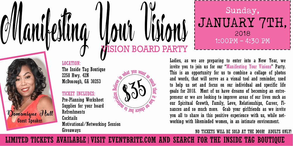 Vision Board Party Invitation Lovely &quot;manifesting Your Visions&quot; Vision Board Party Visit