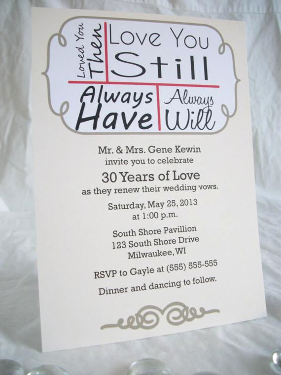 Vow Renewal Invitation Wording New Love You Still Vow Renewal Invitation Digital File