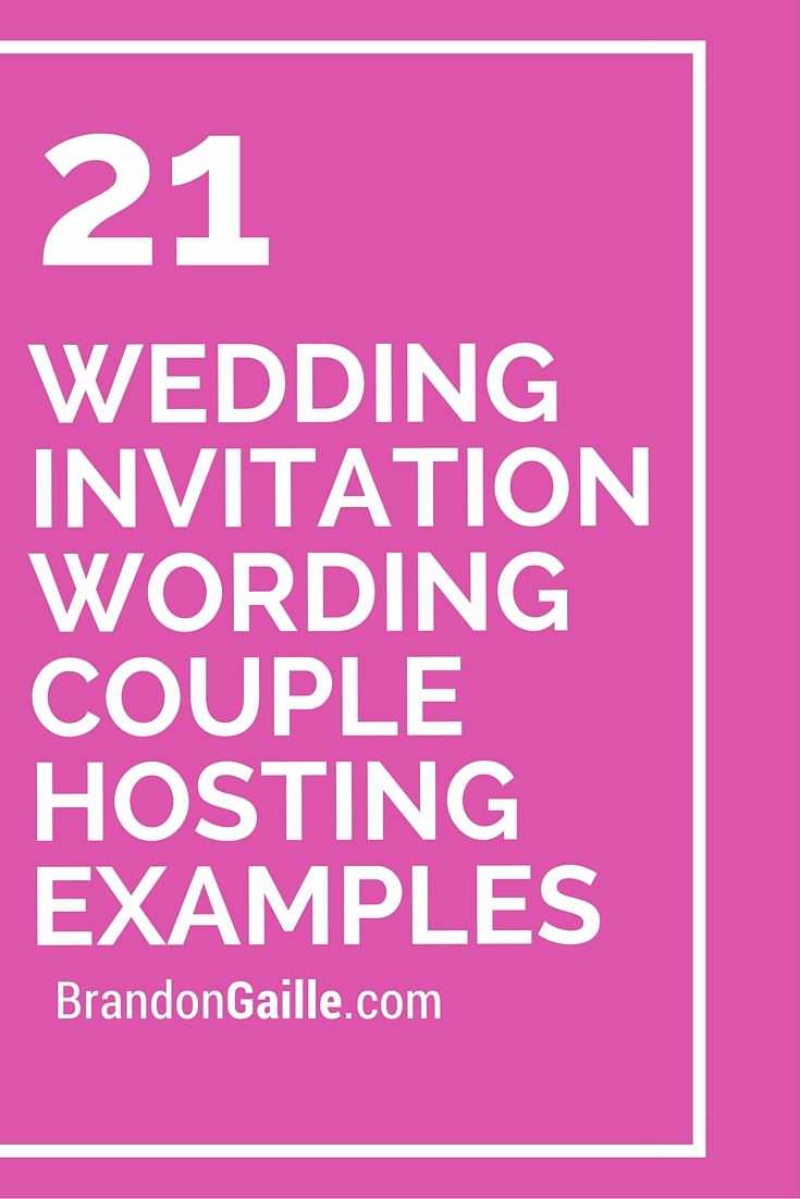 Walima Invitation Cards Wordings Unique 21 Wedding Invitation Wording Couple Hosting Examples