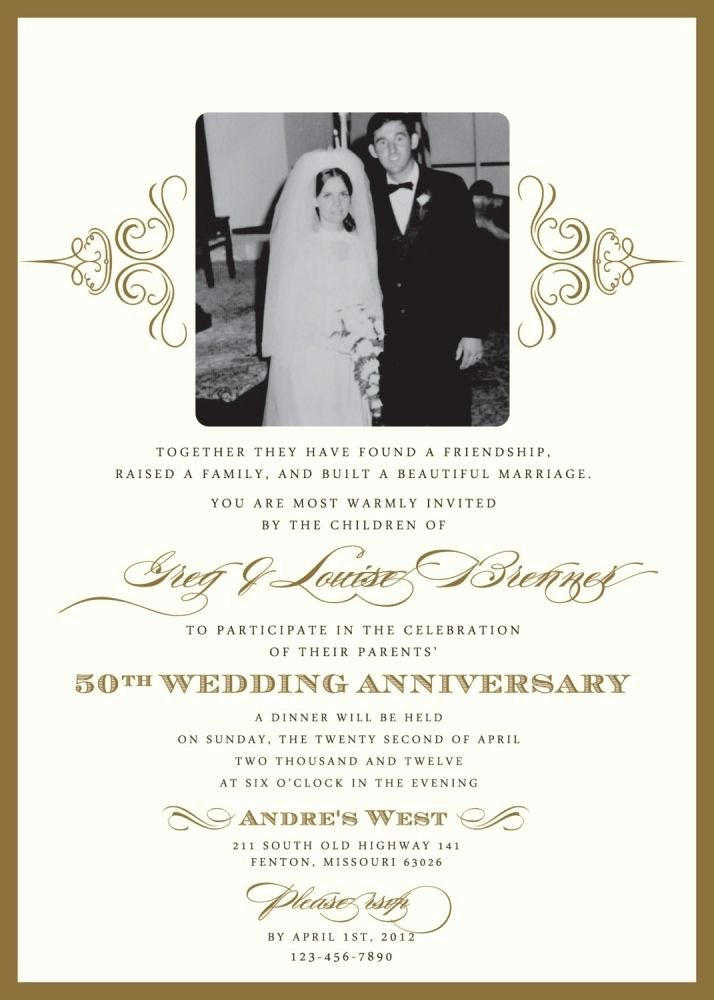 Wedding Anniversary Invitation Template Beautiful Wedding Invitations for A 50th Wedding Anniversary