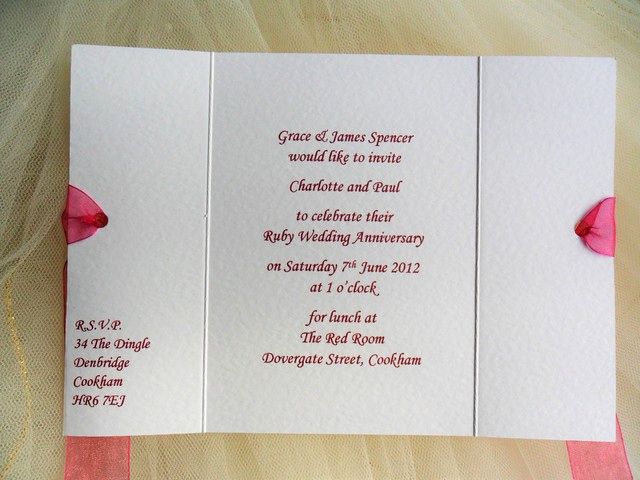 Wedding Anniversary Invitation Wording Elegant Gatefold Wedding Anniversary Invitations From £1 Each for