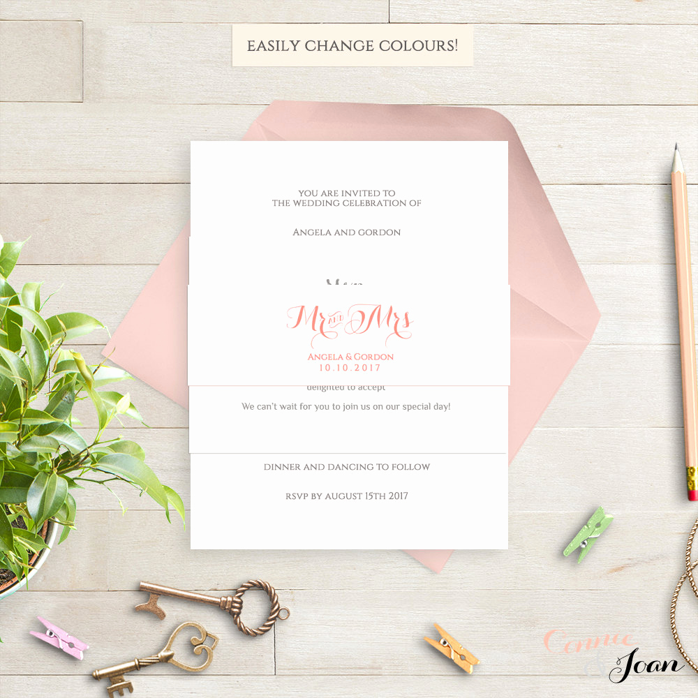 Wedding Invitation Belly Band Template Beautiful Invitation Belly Band Printable Template Wedding Belly Band