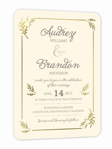 Wedding Invitation Border Designs New Botanical Border 5x7 Wedding Invitations