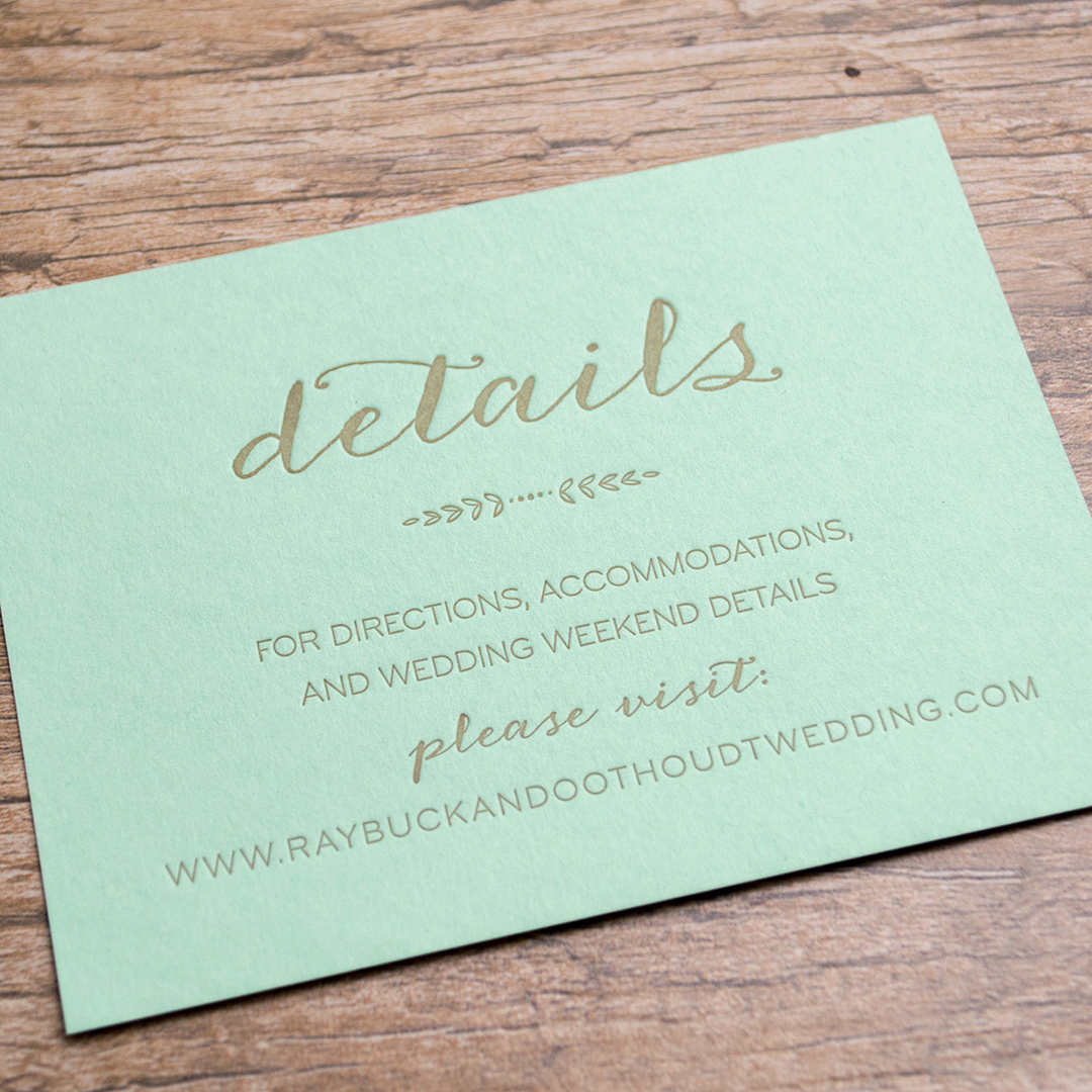 Wedding Invitation Details Card Awesome Affordable Letterpress Wedding Invitations Tampa Bay