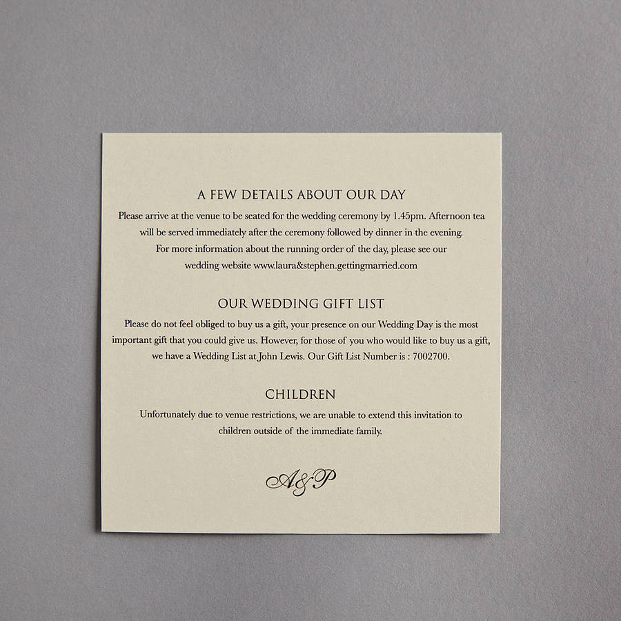 Wedding Invitation Details Card Inspirational Monogram Wedding Invitation by Twenty Seven