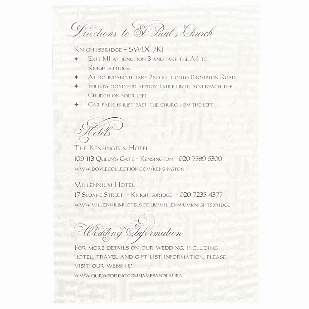 Wedding Invitation Details Card Inspirational Prestige Information Card