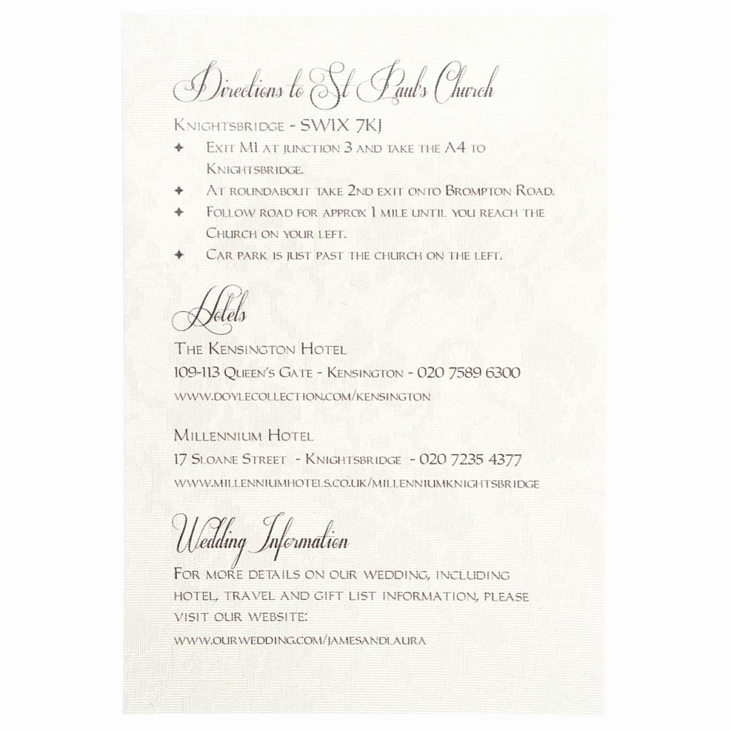 Wedding Invitation Details Card Lovely Glow Information Card