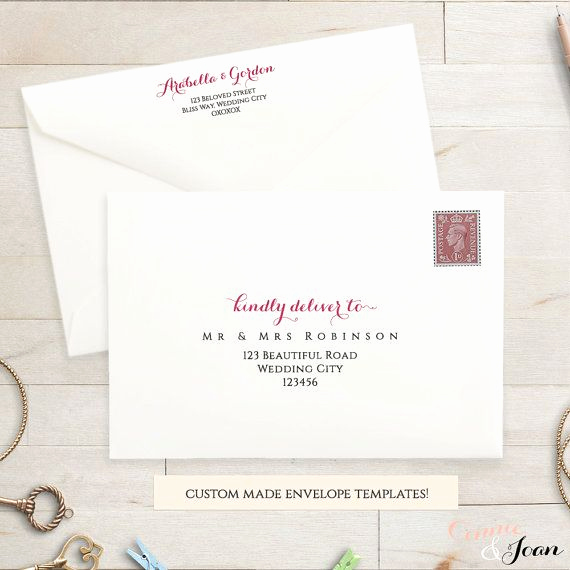 Wedding Invitation Envelope Templates New Printable Wedding Envelope Template 5x7 5x3 5 or by