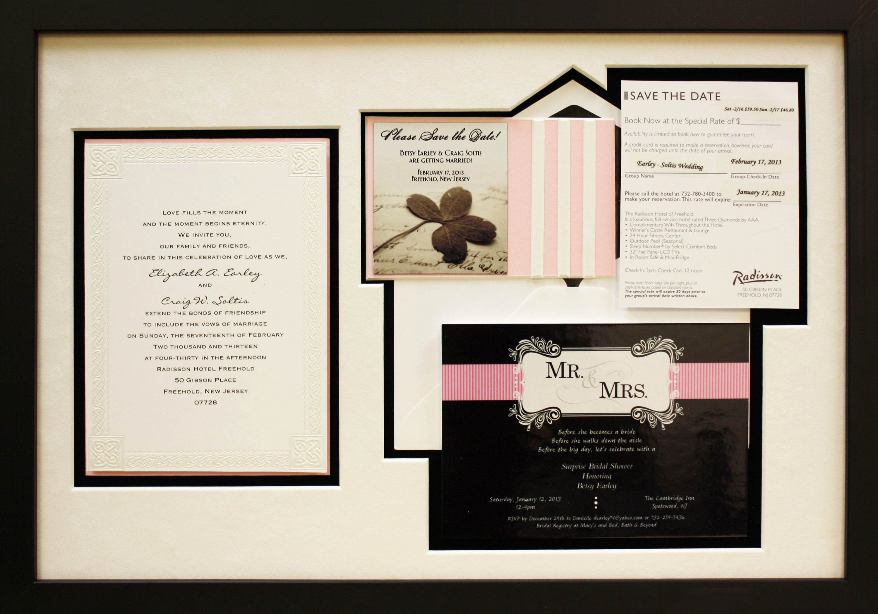 Wedding Invitation Framing Ideas Beautiful Wedding Invitation Framed with A Custom Mat Board to