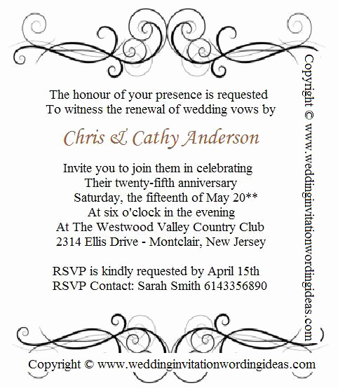 Wedding Invitation From Child Wording New 25th Wedding Invitation Wording – Write Creative Memorable