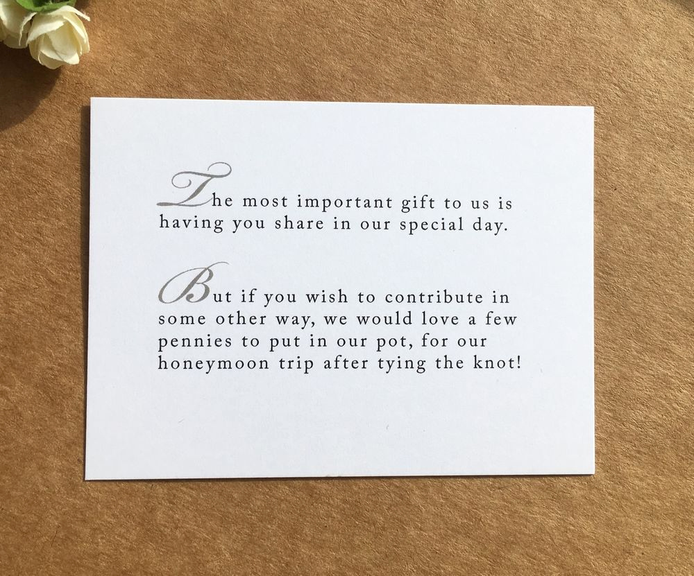Wedding Invitation Gift Wording Fresh Details About Wedding Poem Card Inserts Wedding