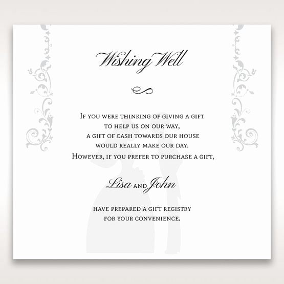 Wedding Invitation Registry Wording Unique Charming Embossed Bride and Groom